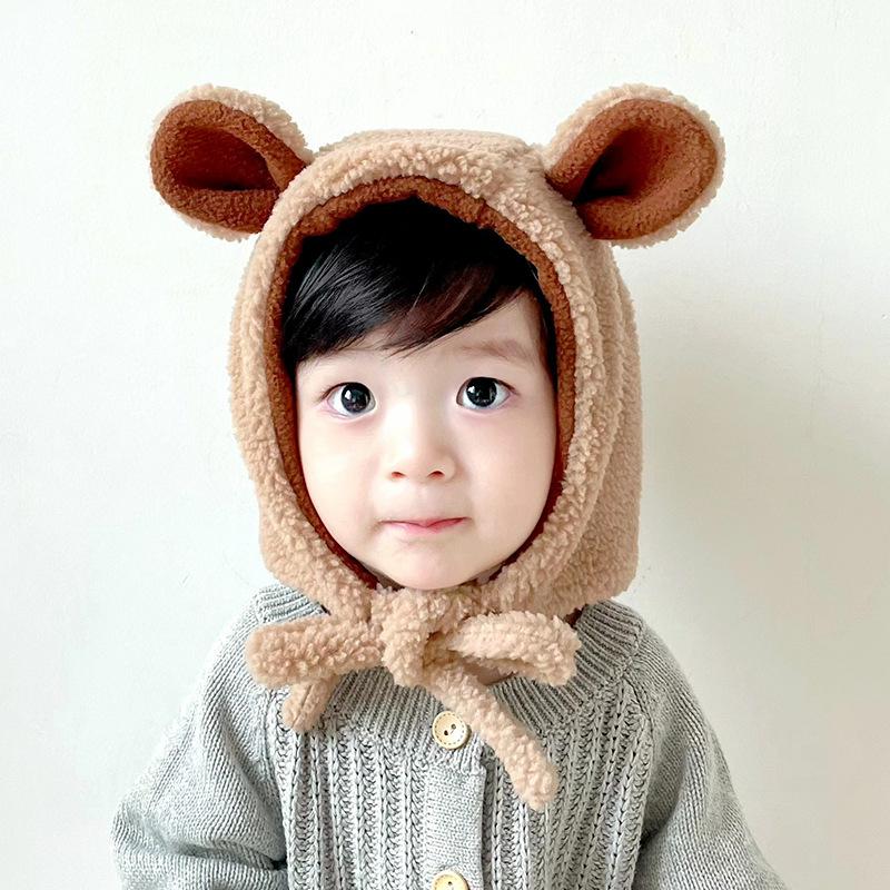 Babyhut Herbst und Winter Baby Kinder Plüsch Ohrenschützer Pulloverhut Jungen und Mädchen Verdickt Warm Niedlich Cartoonhut