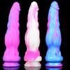 Silicone Color Rainbow Penis Liquid Multi-layer Color Transparent Crystal Simulation Penis Adult Products