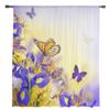 Iris Flower Butterfly Window Treatment Tulle Modern Sheer Curtains for Kitchen Living Room the Bedroom Curtains Decoration