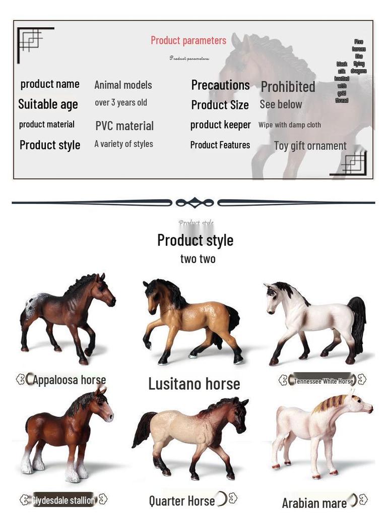 Cross-border Prairie Horse Desktop Ornament: Black & White North American Feral Horse Model