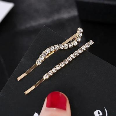 5 adet parlak taklidi Metal saç tokaları kadınlar için moda basit altın gümüş tokalar kızlar saç aksesuarları Hairgrips takı