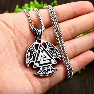 Creative Retro Nordic Men's Necklace Celtic Knot Pendant Viking Fashion Talisman Men's Neck Accessories