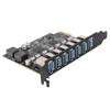 PCI Express Expansion Card Stable Power Easy Access 7 Port PCIE Expansion Card Easy  High Speed  for HDD