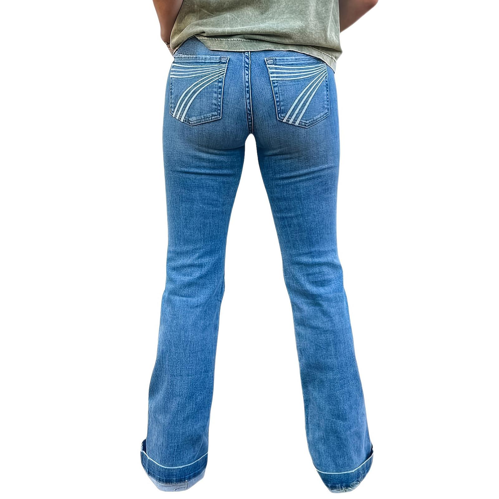 

Женские ретро джинсы прямого кроя с высокой посадкой XL синий