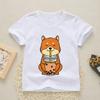 2025 New Fashion Cute Shiba Inu Girls Boys Print T Shirt Tops Kids Funny Clothes Cartoon Children Round Neck New Tshirt