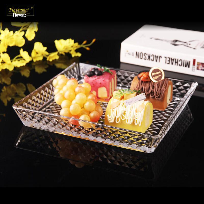 Flavinmci Glass Dessert and Snack Plate