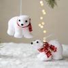 Mini Christmas Bear Pendant White Plush Cute Bear Ornaments Cute Animal Polar Bear Christmas Tree Decora New Year 2026 Kid Gifts