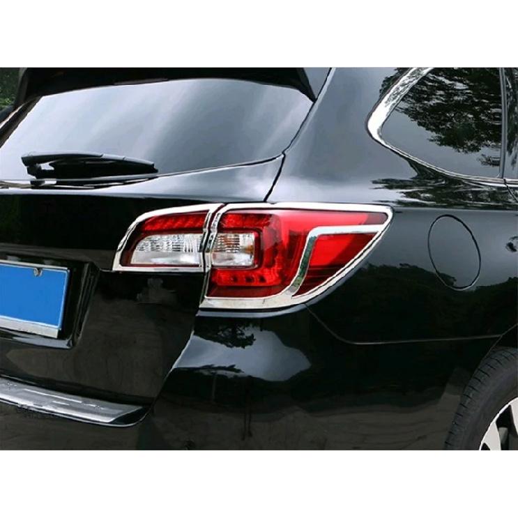 Abaiwai Car Styling For Subaru Outback 2014 2015 2016 2017 ABS Chrome Rear Tail Lamp Light Cover Trims cap Accessories Molding