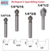 Router Bits Garden Home 1/4 Inch Shank 4pcs 90 Degree CNC
