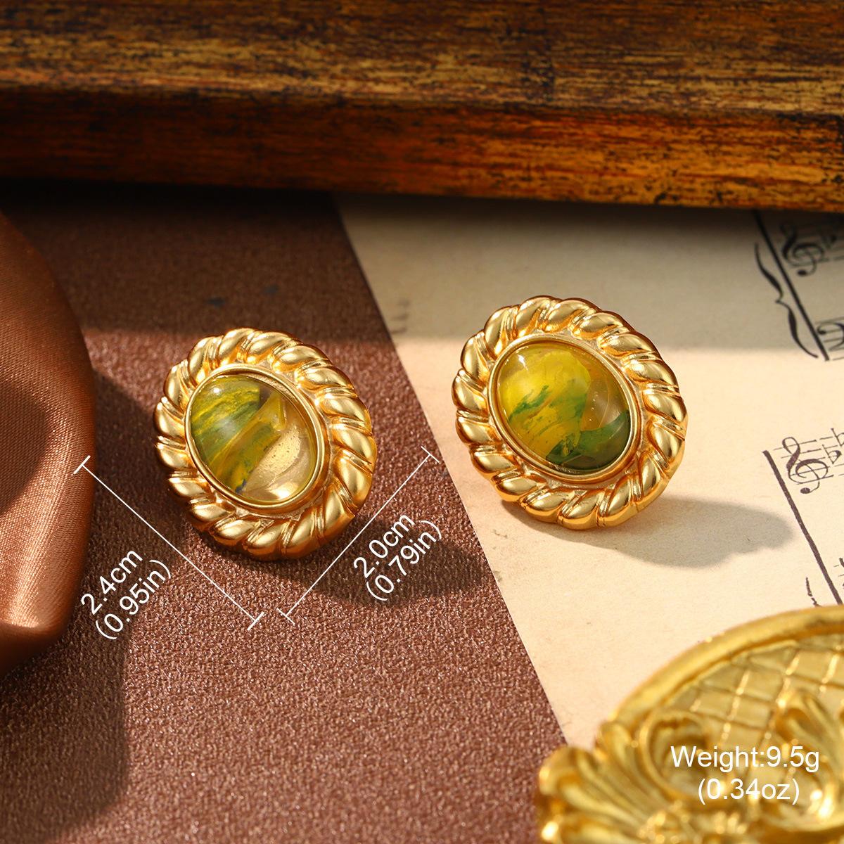 French medieval vintage geometric irregular silver needle earrings niche rhinestone court style earrings