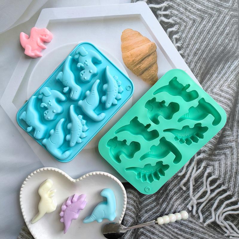 Dinosaur Food Grade Silicone Molds 8-Cavity Chocolate Hard Candy Ice Cubes Silicone Mold For Diy Chocolate,Candy,Jelly