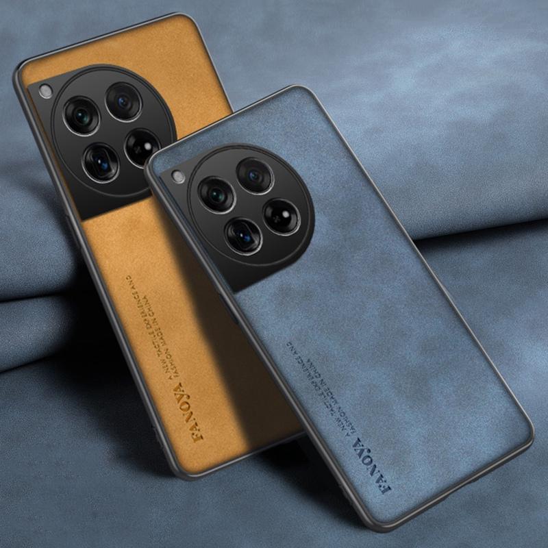 For OnePlus 12 12R Case Luxury PU Leather Phone Case For OnePlus Ace 3 5G OnePlus12 R Back Cover Matte Silicone Full Protection