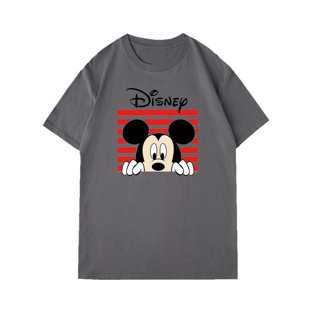 Disney Mickey Mouse Cartoon Print Short Sleeve Casual T-Shirt For Men Summer Fashion Hip Hop Streetwear Unisex Couples Clothing