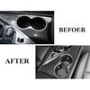 Carbon Fiber Inner Console Water Cup Holder Frame Cover Trim for Infiniti Q50 2013-2020