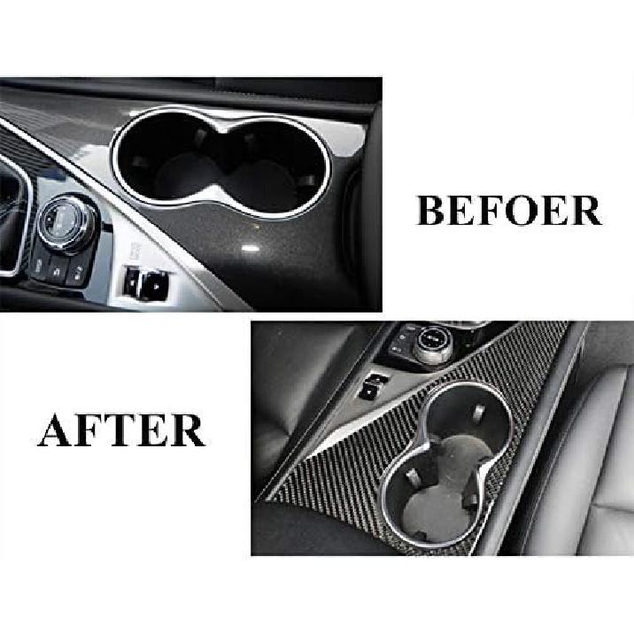 Carbon Fiber Inner Console Water Cup Holder Frame Cover Trim for Infiniti Q50 2013-2020