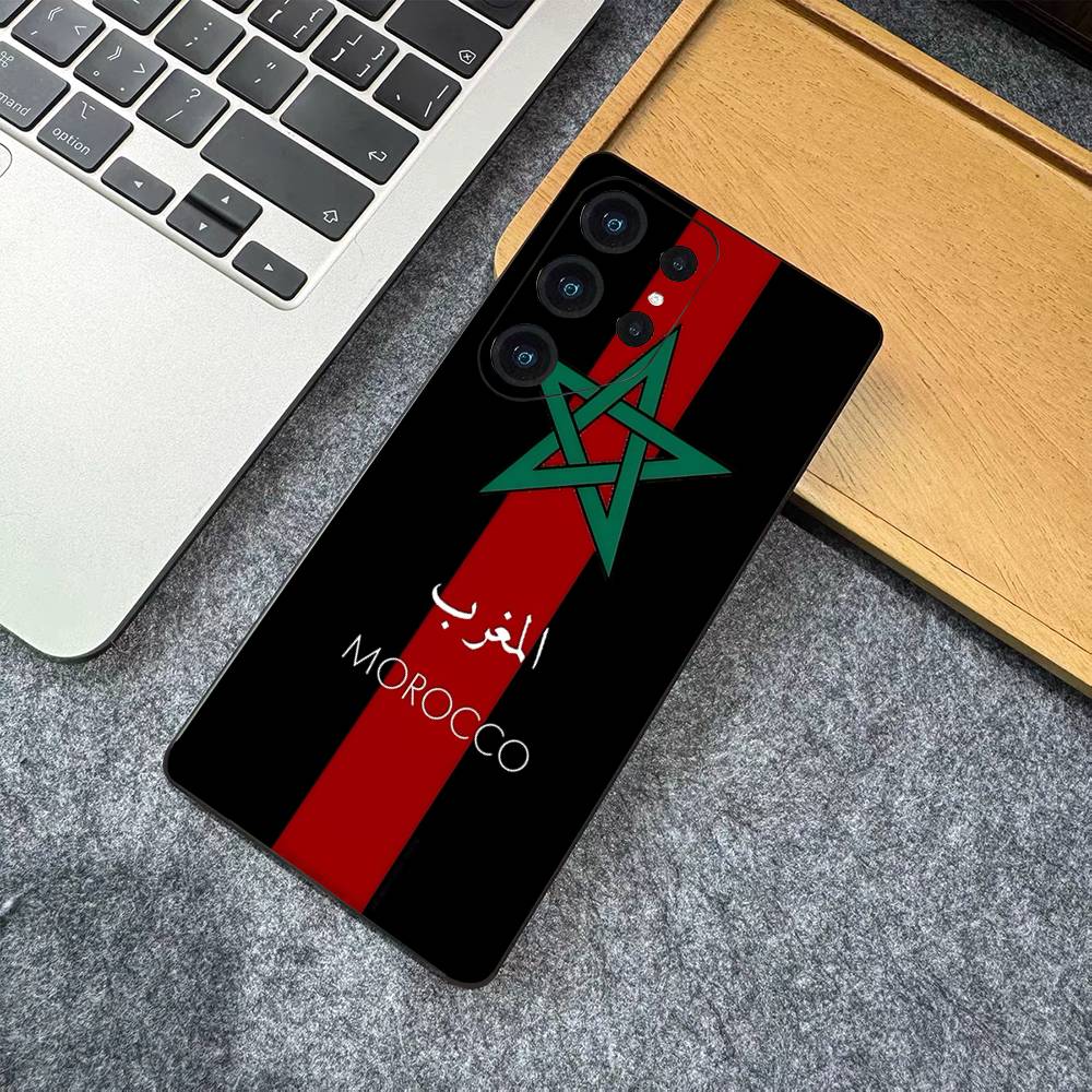 Morocco Map Flag Phone Case For Samsung S 24 Fe 25 Ultra Plus 20 Lite 21 30 22 23 24 22 Ultra 5G Fundas