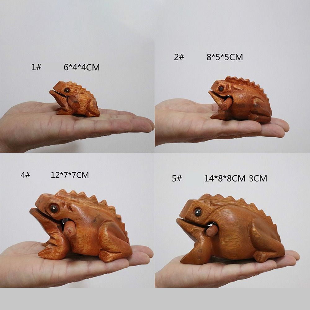 Lucky Frog Guiro Rasp Wooden Frog Rasp Musical Instrument Portable Lucky Frog Crafts Gifts