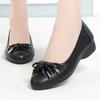 Autumn New Women's Shoes Wedge Heel Shoes Soft Sole Light Mouth Black Work Shoes Non-slip Doudou Shoes