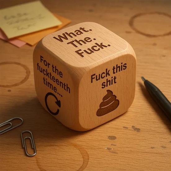 Office Stress-Relief Dice Funny Desk Work Dice Handmade Wooden Gag Gifts