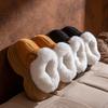 Female Cozy Thick Bottom Knit Slippers With Waterproof Design And Antiskid Eva Sole