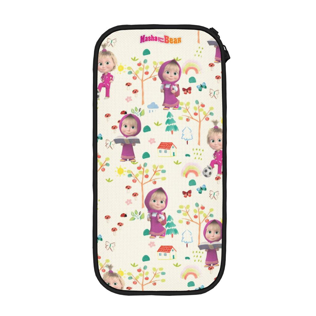 Cute Cartoon M-Masha and Bear Pencil Case Cute Pen Holder Pencil Bags Girls Boys Large Storage Office Cosmetic Pencil Box