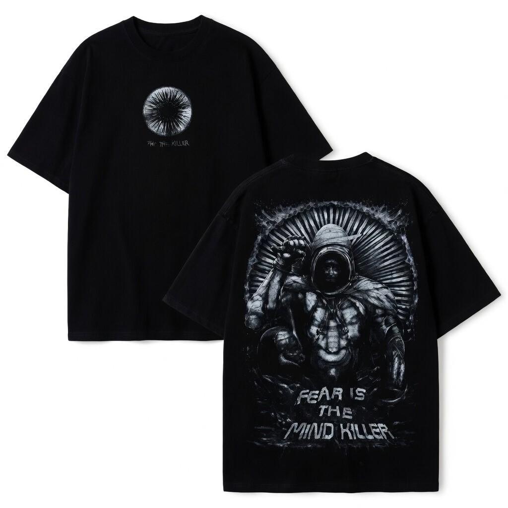 Fear Is The Mind Killer Dune Double Sided T-Shirt Sci-Fi Movie Graphic Tee XXL