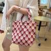 Retro Rote Florale Damen Große Canvas Schultertasche für Sommer-Shopping und Pendeln