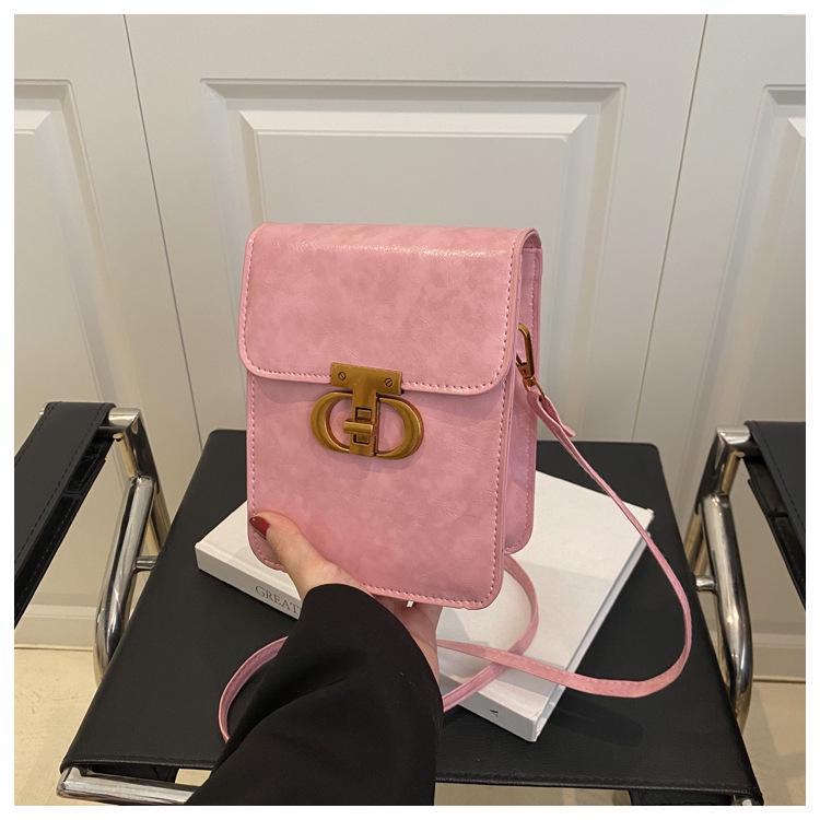 Стильная женская весенняя сумка кроссбоди 2025: Трендовая маленькая квадратная сумка для телефона розовый