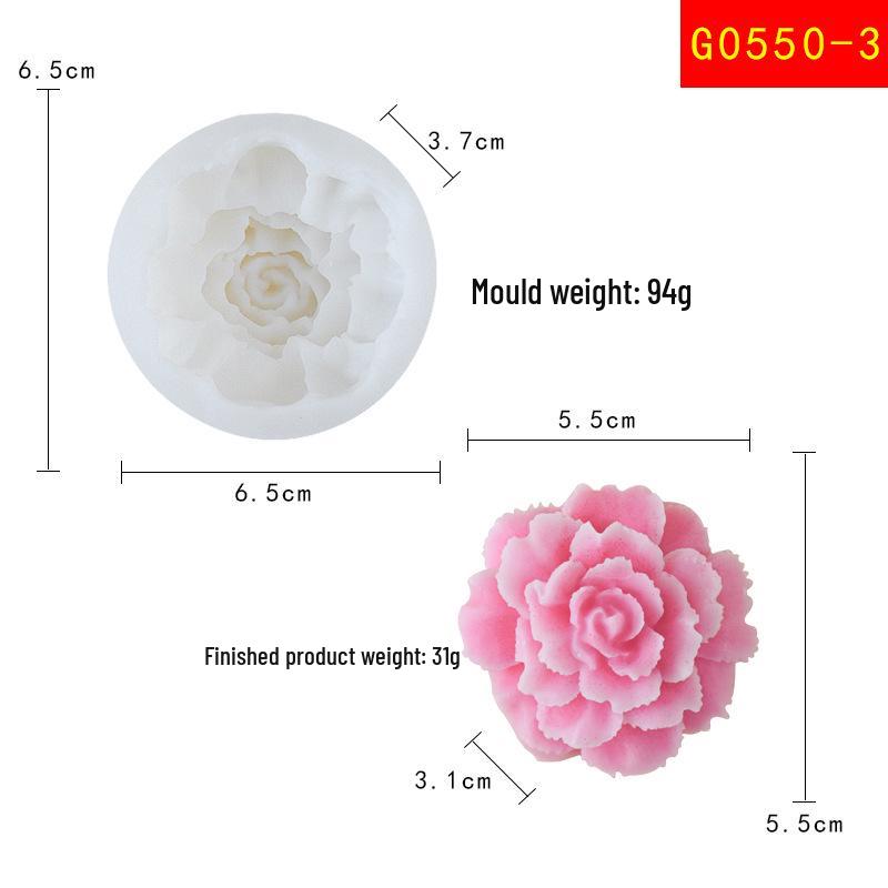 Peony Rose Silicone Candle Mold for Easy Demolding