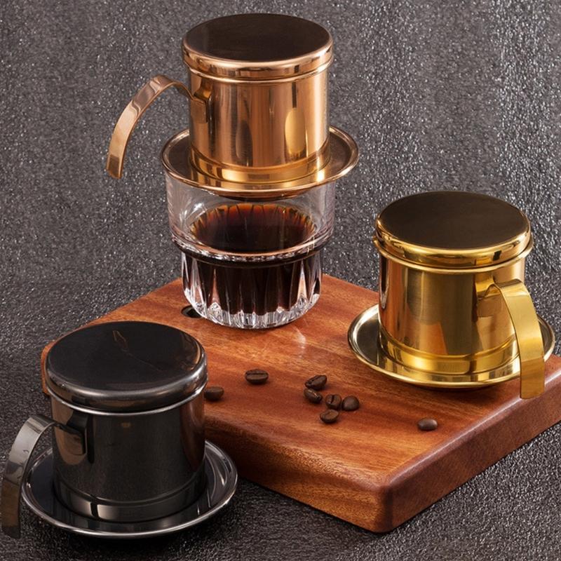  Quick Assembly Stainless Steel Filter Coffee Maker Dishwasher Safe Professional Vietnamese Coffee Dripper