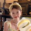 Rose Red Wide-brimmed Sponge Hair Band Women Fairy Temperament Headband Tweed Head Hoop Hairband Princess Girls Hair Accessories