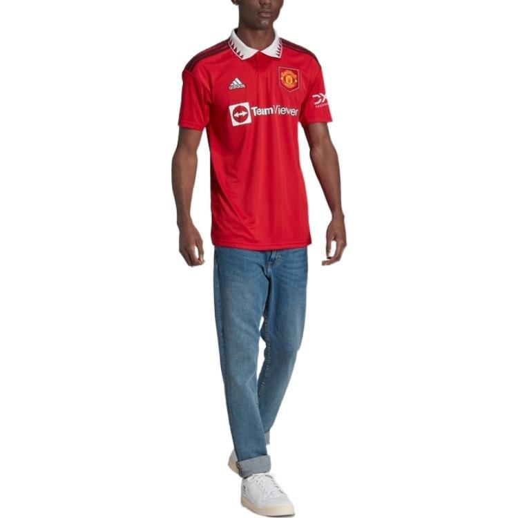 adidas Manchester United Soccer Vintage T-Shirt Fan Edition Men's Red H13881