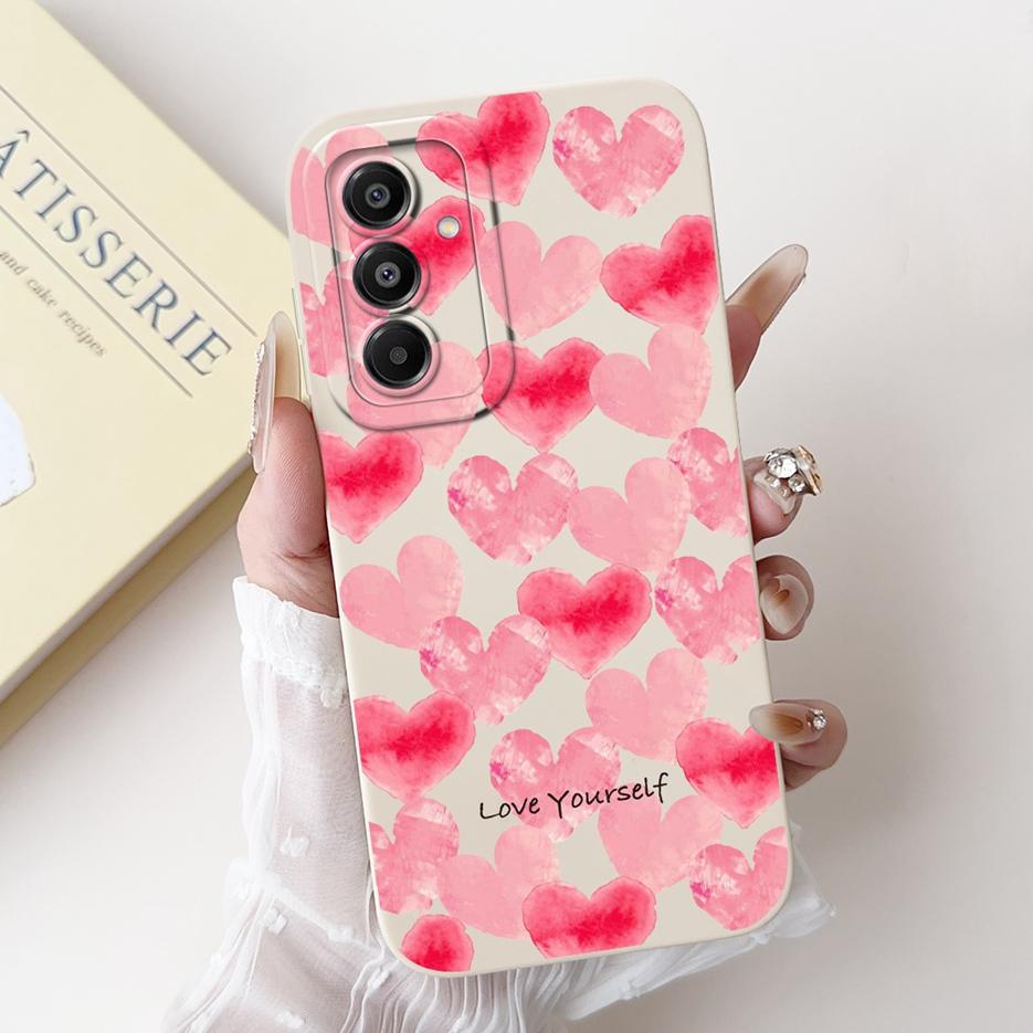For Samsung Galaxy A17 5G Case SM-A176B Cute Cat Flowers Painted Cover Soft TPU Matte Phone Cases For Samsung A17 A 17 5G Fundas