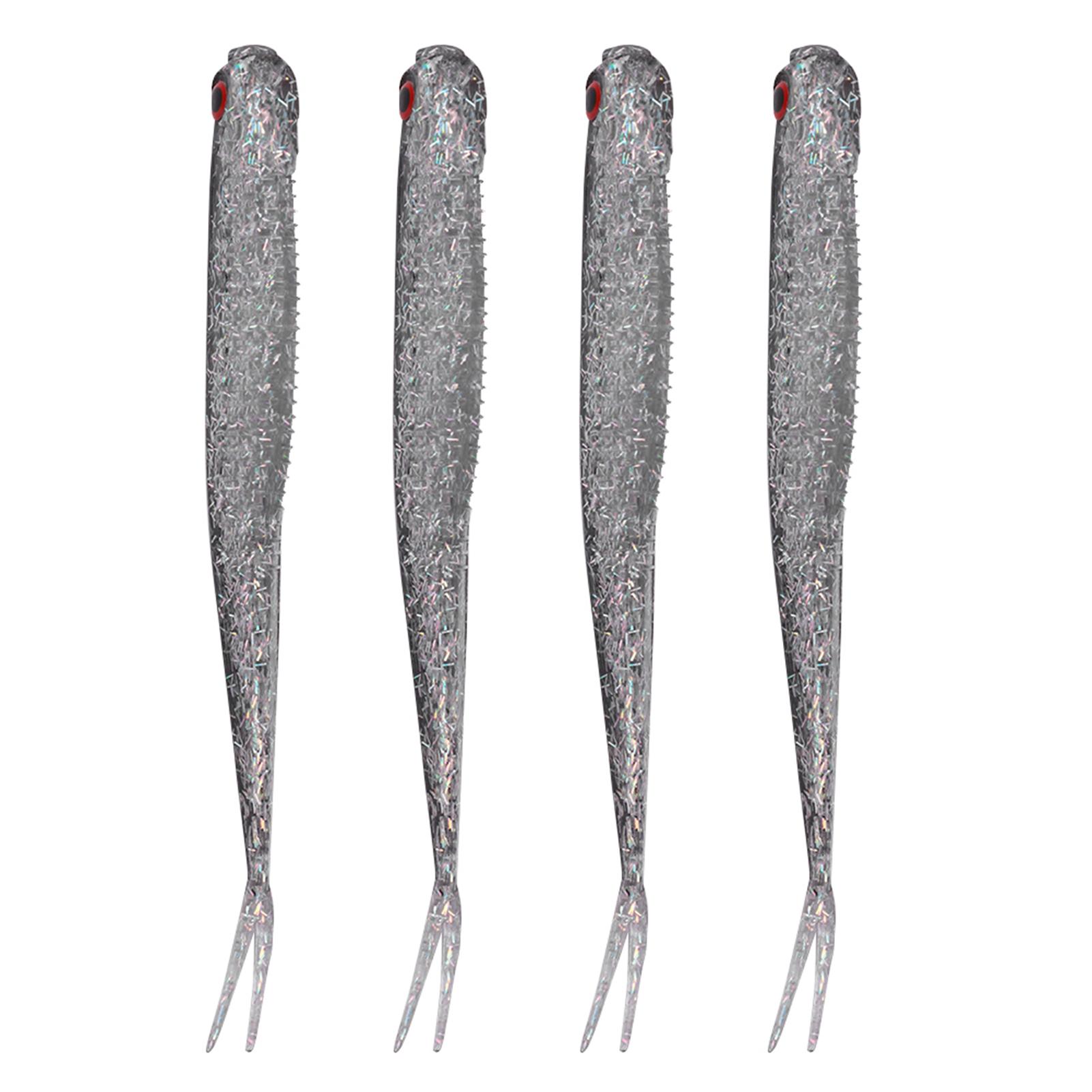 

4pcs Fishing Lures Long Fork Shape Soft Tail Fish Baits Artificial Lifelike Fishing Tackle 123mm