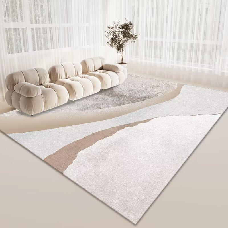 Simple Living Room Sand Carpet, Bedroom Bedside Carpet, Household Commercial Crystal Velvet Thickened Floor Mat