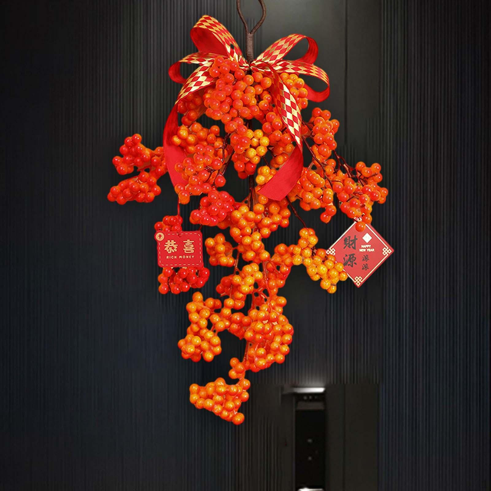 

Китайские годовые украшения, искусственный кулон с фруктами удачи, коллекция «сделай сам», подарок с бантом