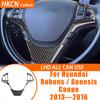 Car Accessories Carbon Fiber Steering Wheel Set Panel Interior Cover Trim Sticker For Hyundai Genesis/Rohens Coupe 2013—2016