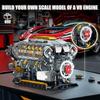 MOC Technik Electrically Driven V8 Engine Model Car Building Blocks Set Creative Educational Toys Christmas Gifts For Boys Kids