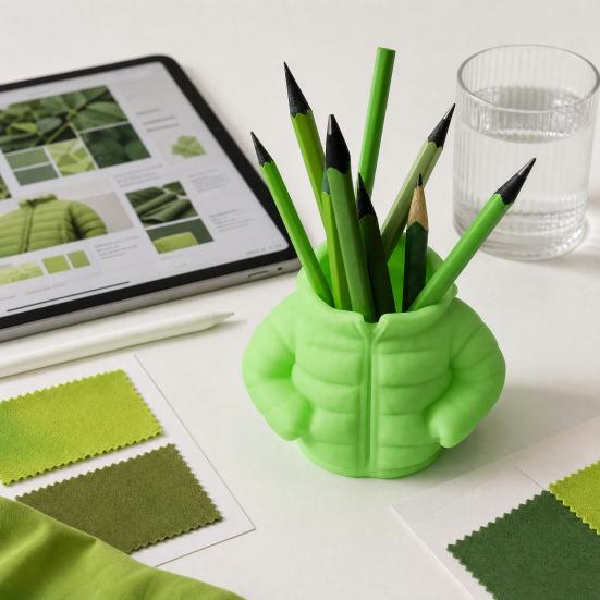 Cartoon Puffer Jacket Pen Holder, Cute Desk Organizer, Novelty Pencil Container for Markers Stationery And Desktop Accessories