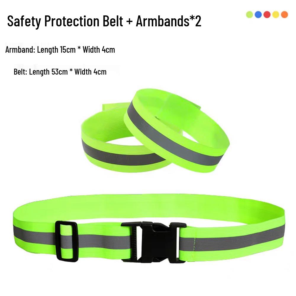 Adjustable Reflective Wristband Belt for Cycling, Running, and Construction - Elastic, Protective, and Secure.