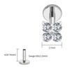 Right Grand ASTM F136 Titanium Flower CZ Cartilage Earring 16G Four Leaf Helix Tragus Stud Flat Back Labret Piercing Jewelry