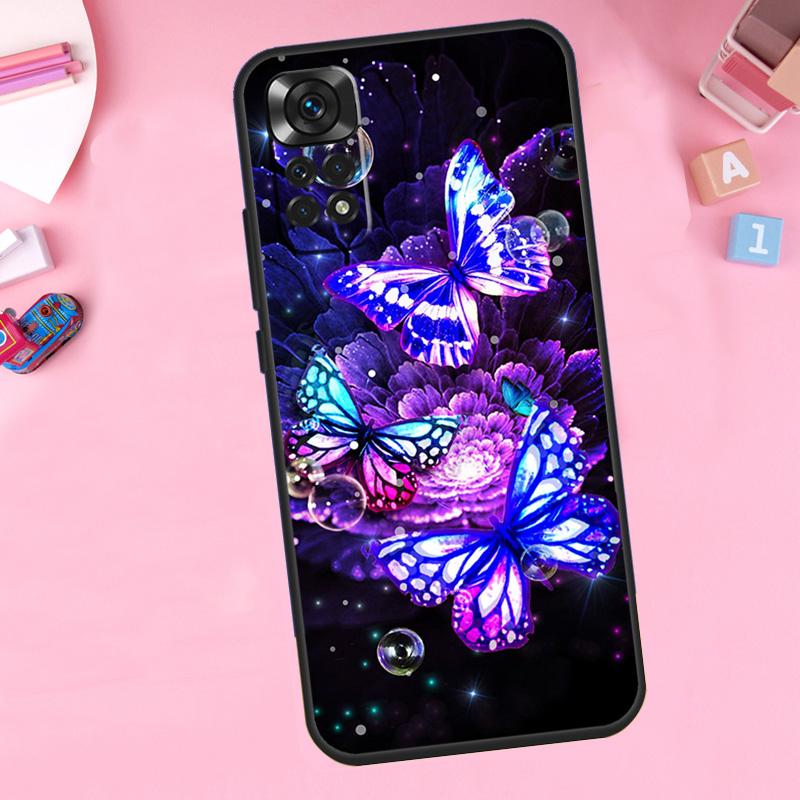 Black Beautiful Butterfly For Xiaomi Redmi Note 14 10 11 12 13 15 Pro Plus Phone Case For Redmi 15 15C 14C 12C 10C 13C