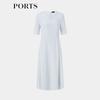 PORTS Women's Elegant V-Neck Midi Dress