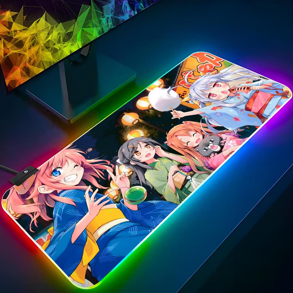 Renge Miyauchi Mouse Pad Gaming Rgb Mousepad Backlit Keyboard Gamer Girl Xxl Music Laptop Mat Table Pads Deskpad