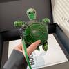 PU Leather Cute Turtle Coin Purse Zipper Closure Durable PU Leather Key Holder Cartoon Novelty Animal Mini Handbag Unisex