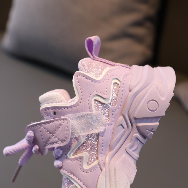 Children's Shoes New Toddler Girls Sport Shoes Soft Sole Breathable Outdoor Tennis Fashion Kids Sneakers EU21-30