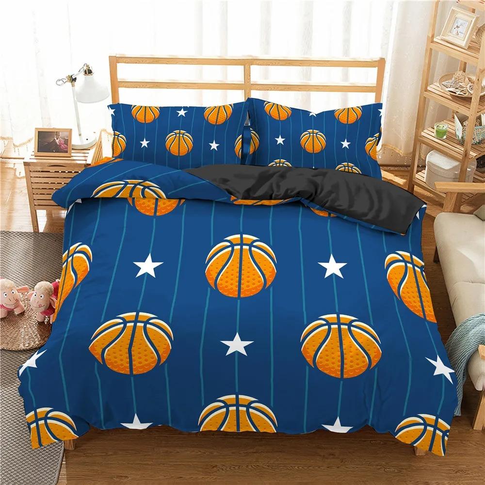 Luxury Basketball Football Printed Bedding Set Queen King Quilt Cover Pillowcase Sport Duvet Cover Polyester Comforter Cover