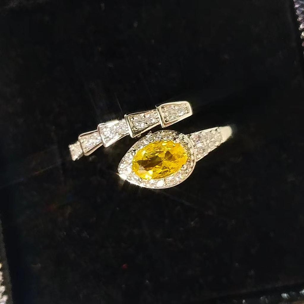 Jewelry Oval Egg Zircon Snake Ring Inlaid Egg Surface Zircon Snake Ring Ring