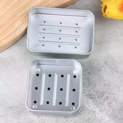 Quadratische Aluminium Seifenschale Seifendose mit Deckel Aluminium Seifenhalter Reiseseife Reiseseifenablage Behälter für Geschirr Zuhause Badezimmer
