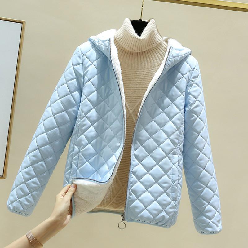 Women Jacket Black Winter Female Korean Fleece Cotton Outcoat Padded Jacket Women Coat Thicken Hooded Parka Ladies